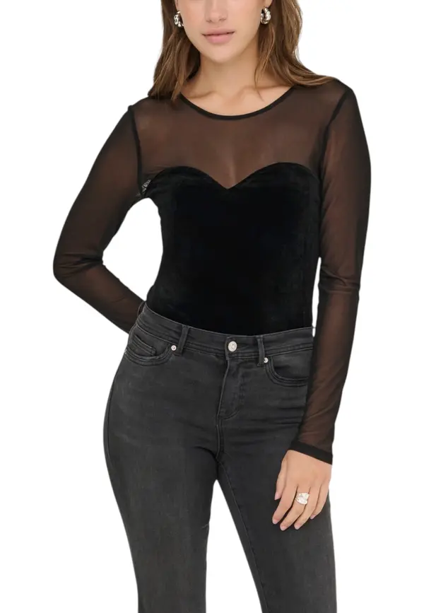 Only Črna bluza z dolgimi rokavi