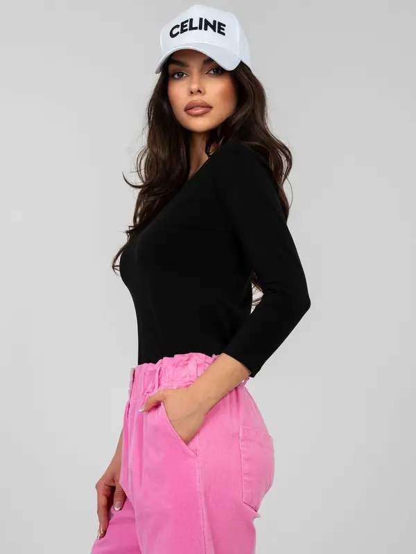 RUE PARIS Črna bluza z izrezom na hrbtu