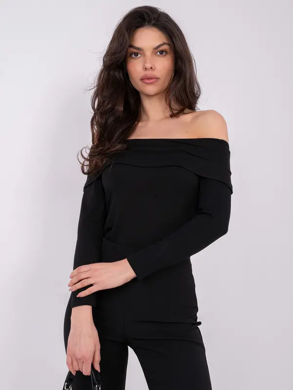 Factory Price Črna bluza z odkritimi rameni