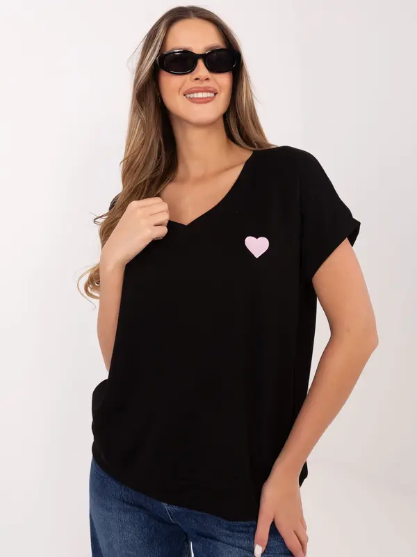 RELEVANCE Črna bluza za sproščeno uporabo