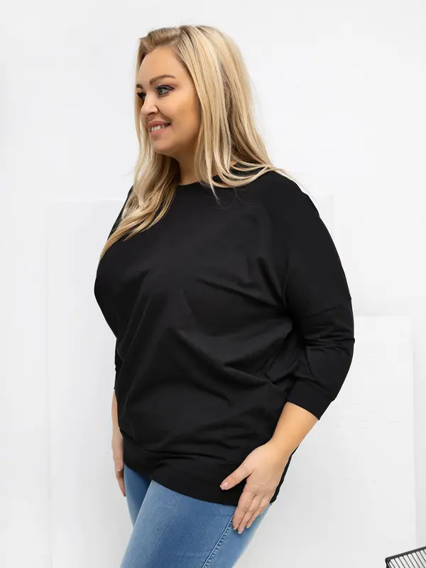 RELEVANCE Črna bluza za večje številke