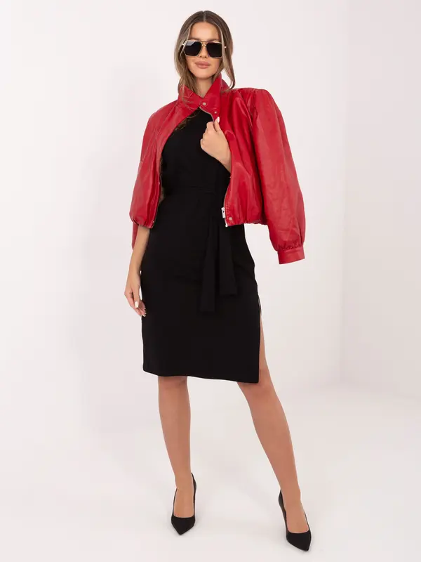 RUE PARIS Črna bombažna mini obleka