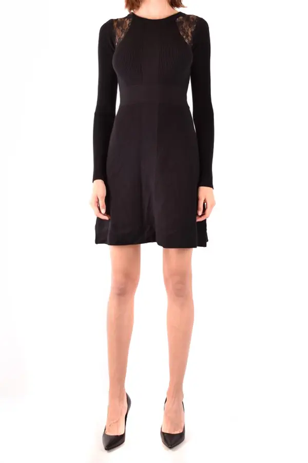 Pinko Črna čipkasta obleka Pinko