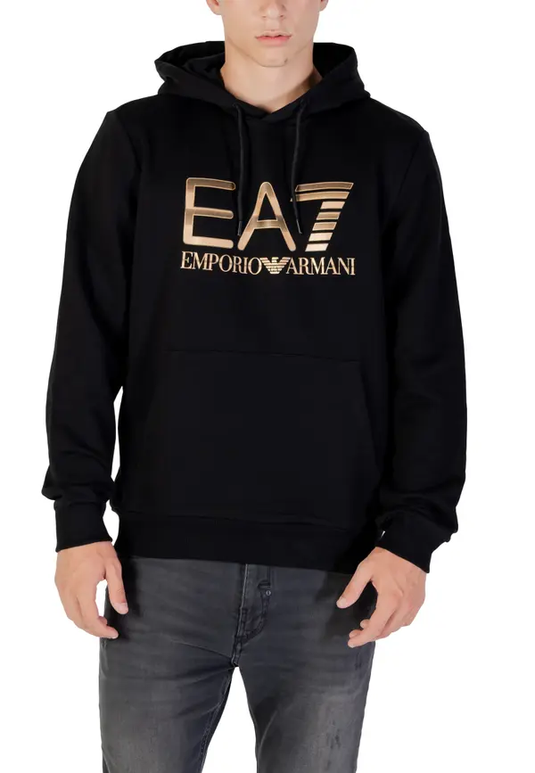 EA7 Črna jopa s kapuco EA7