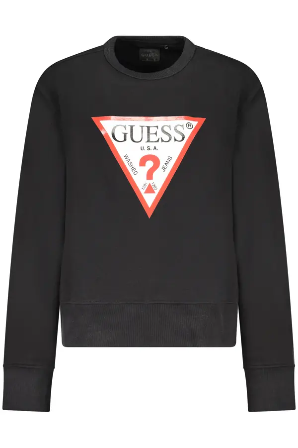 GUESS JEANS Črna jopa s kapuco Guess