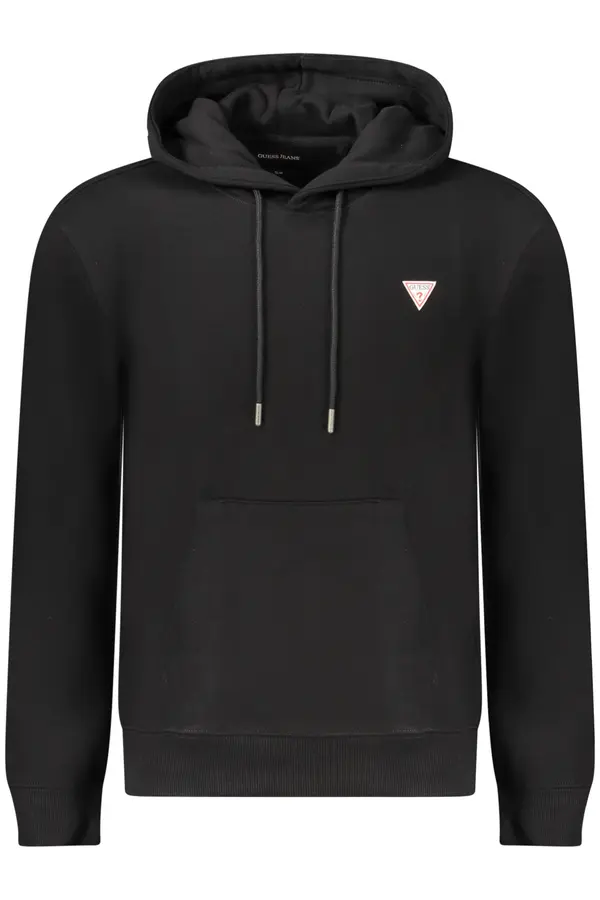 GUESS JEANS Črna jopa s kapuco GUESS JEANS