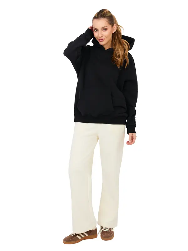 Factory Price Črna jopa s kapuco