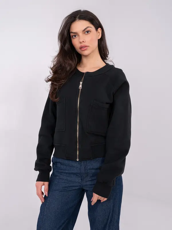 Factory Price Črna jopa z zadrgo