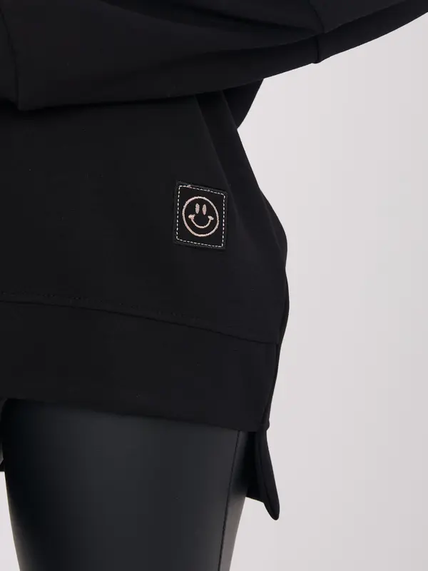 RUE PARIS Črna jopica z nasmehom