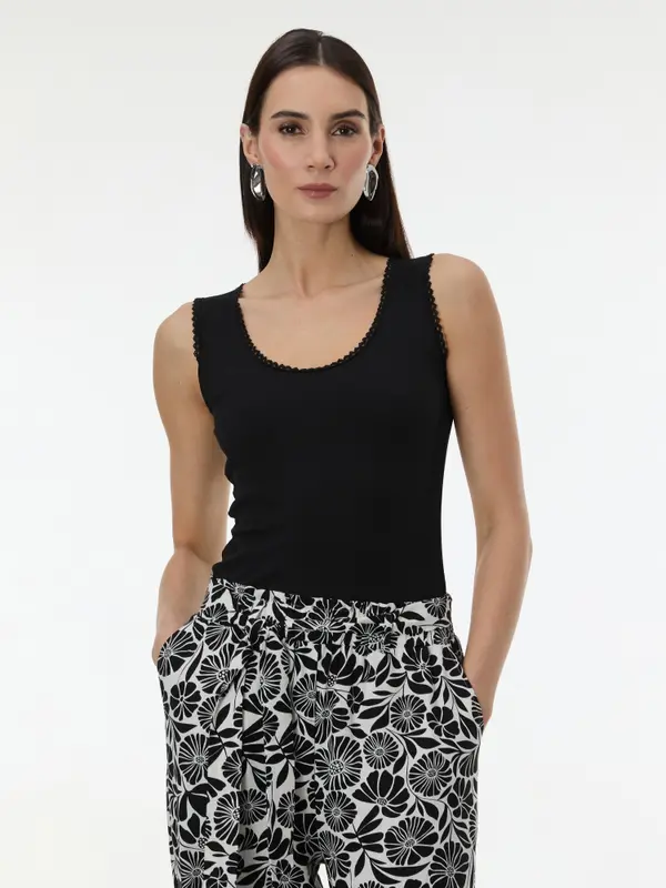 Orsay Črna majica brez rokavov ORSAY