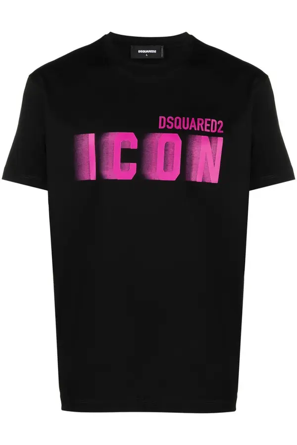 Dsquared2 Črna majica Dsquared2 z napisom ICON