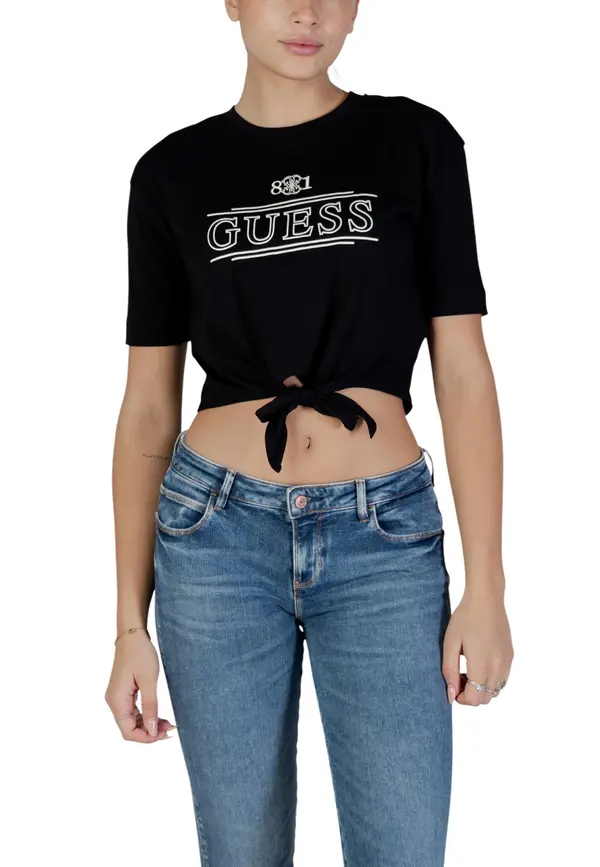 Guess Active Črna majica Guess s potiskom