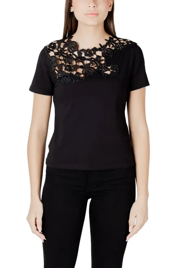 Morgan De Toi Črna majica s čipko