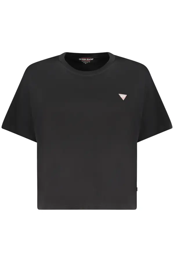GUESS JEANS Črna majica s kratkimi rokavi