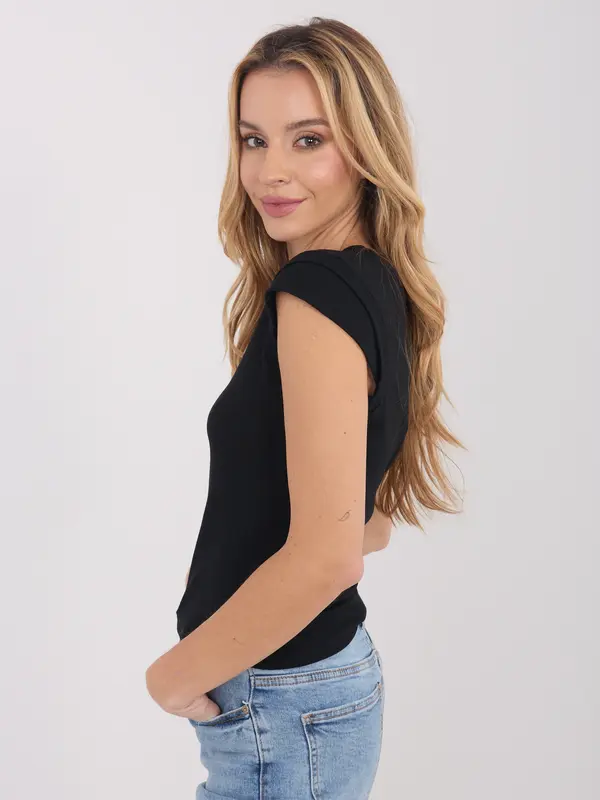 Factory Price Črna majica s kratkimi rokavi