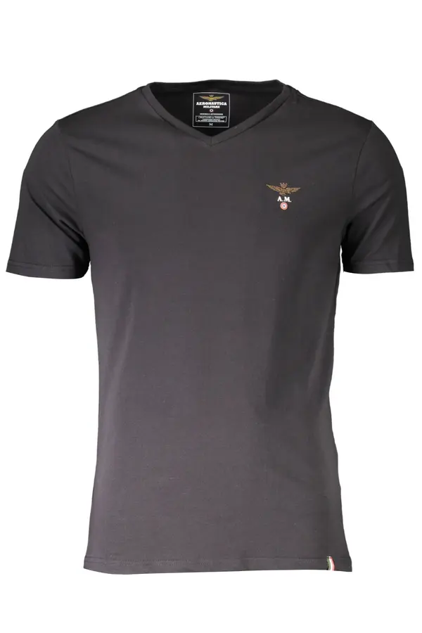 Aeronautica Militare Črna majica s kratkimi rokavi AERONAUTICA MILITARE