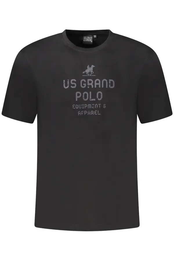 U.S. GRAND Črna majica s kratkimi rokavi ameriškega Grand Polo