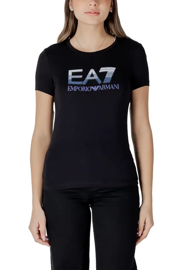 EA7 Črna majica s kratkimi rokavi EA7