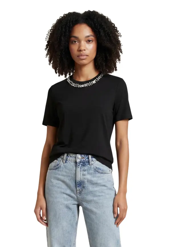 Only Črna majica s kratkimi rokavi