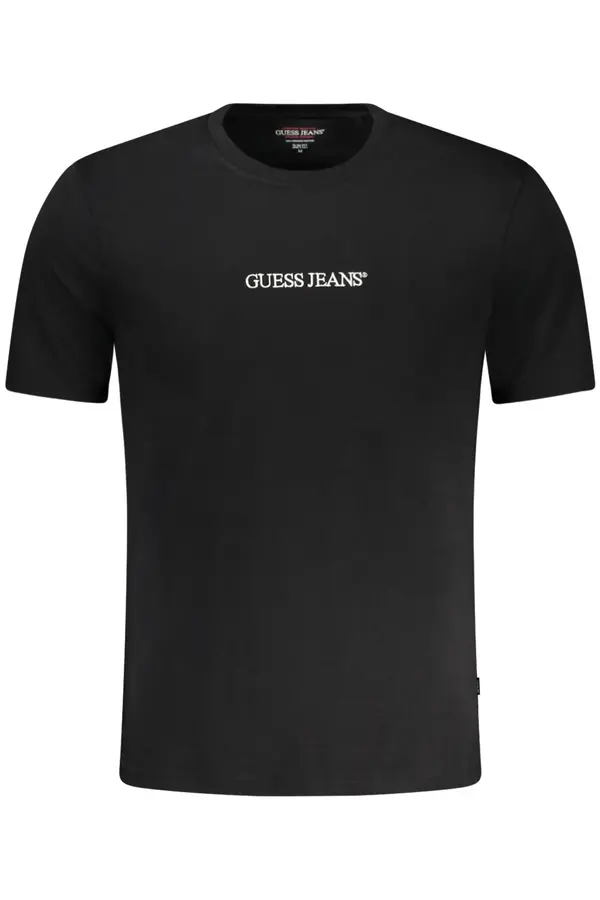 GUESS JEANS Črna majica s kratkimi rokavi GUESS JEANS
