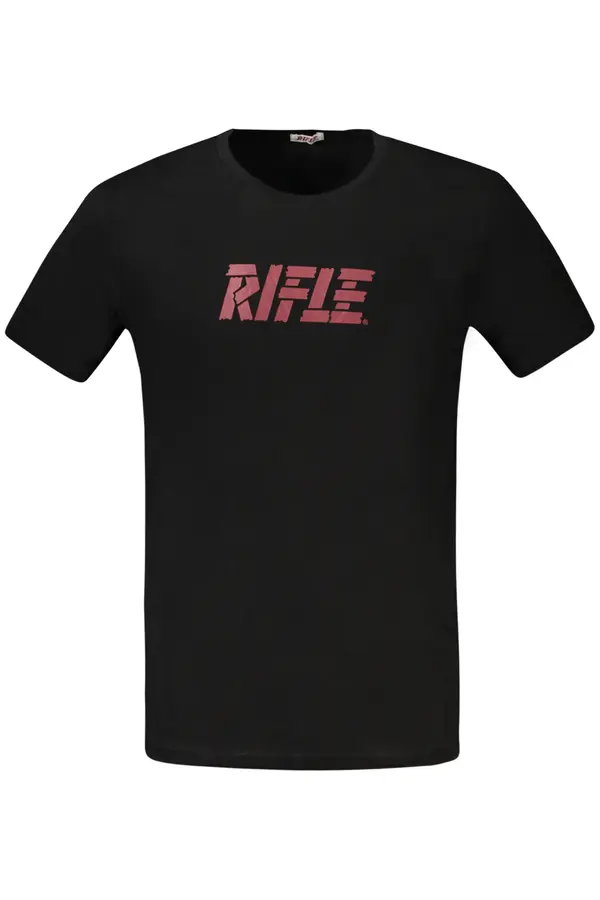 Rifle Črna majica s kratkimi rokavi RIFLE