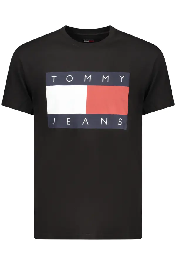 Tommy Hilfiger Črna majica s kratkimi rokavi Tommy Jeans