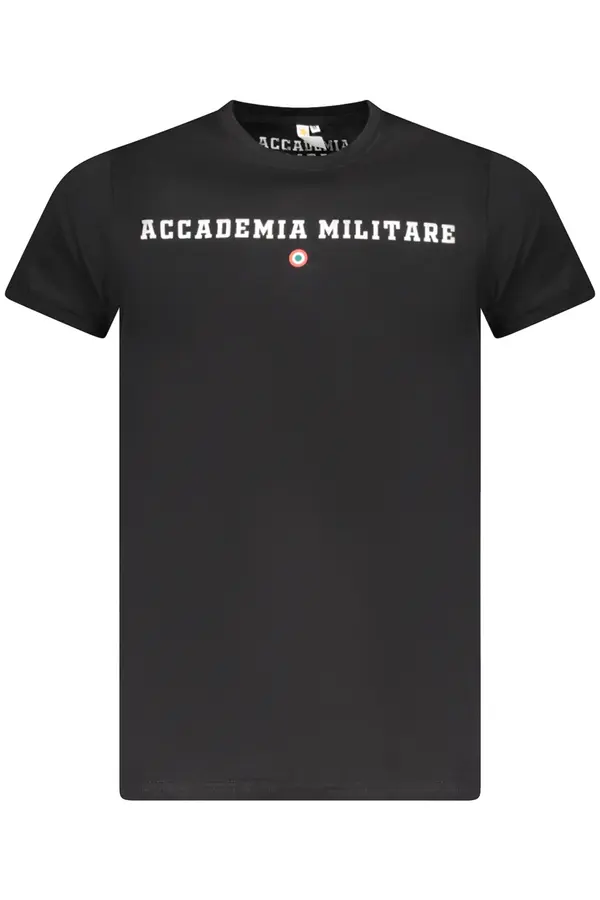 ACCADEMIA MILITARE Črna majica s kratkimi rokavi