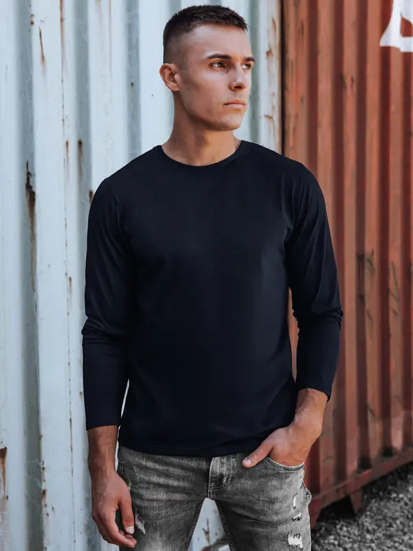 DStreet Črna majica z dolgimi rokavi