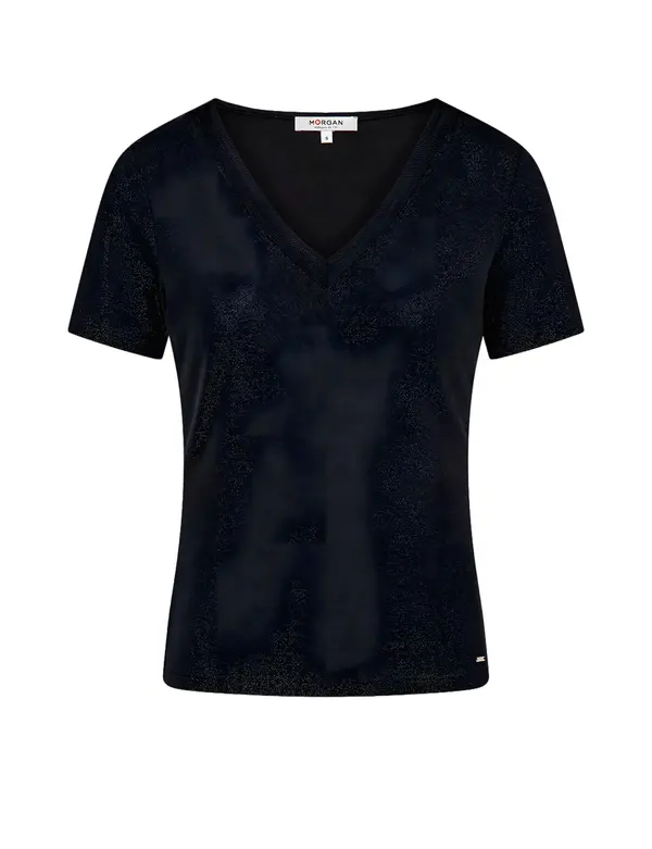 Morgan De Toi Črna majica z V-izrezom