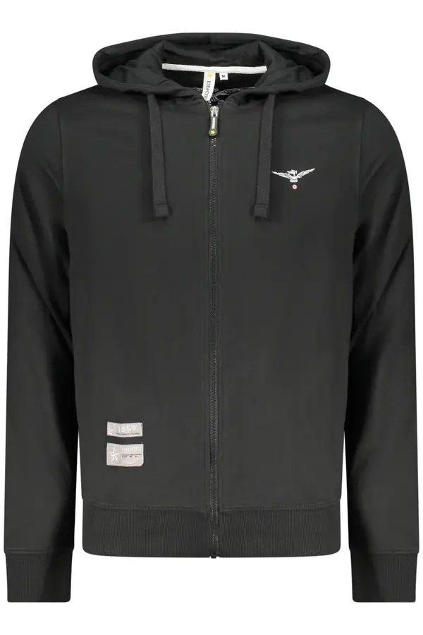 ACCADEMIA MILITARE Črna moška jopa s kapuco z zadrgo
