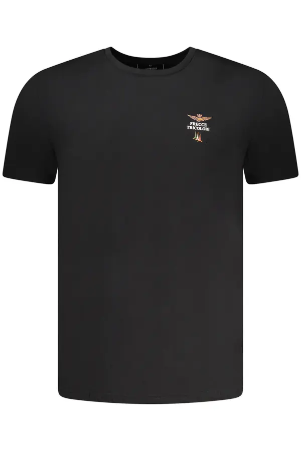 Aeronautica Militare Črna moška majica s kratkimi rokavi