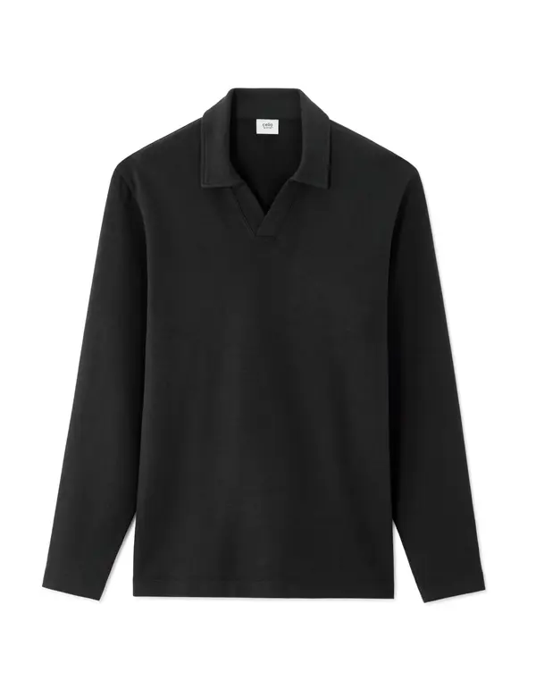 Celio Črna moška majica z dolgimi rokavi Celio Medort