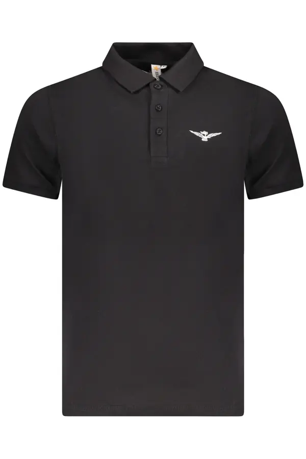 ACCADEMIA MILITARE Črna moška polo majica s kratkimi rokavi