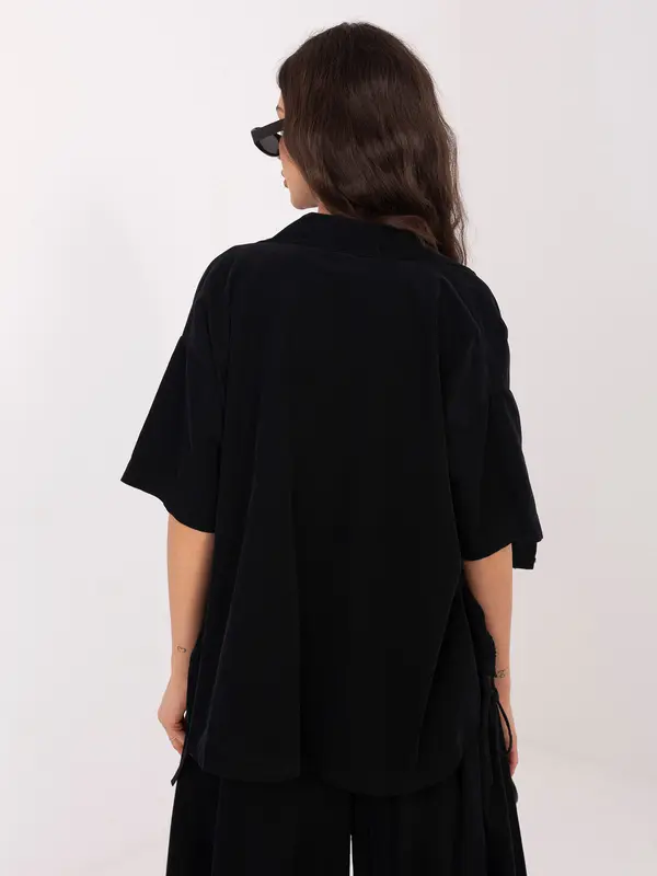 Italy Moda Črna nojeva srajca