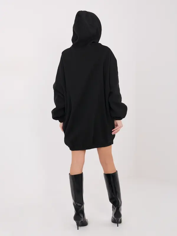 Factory Price Črna obleka s kapuco