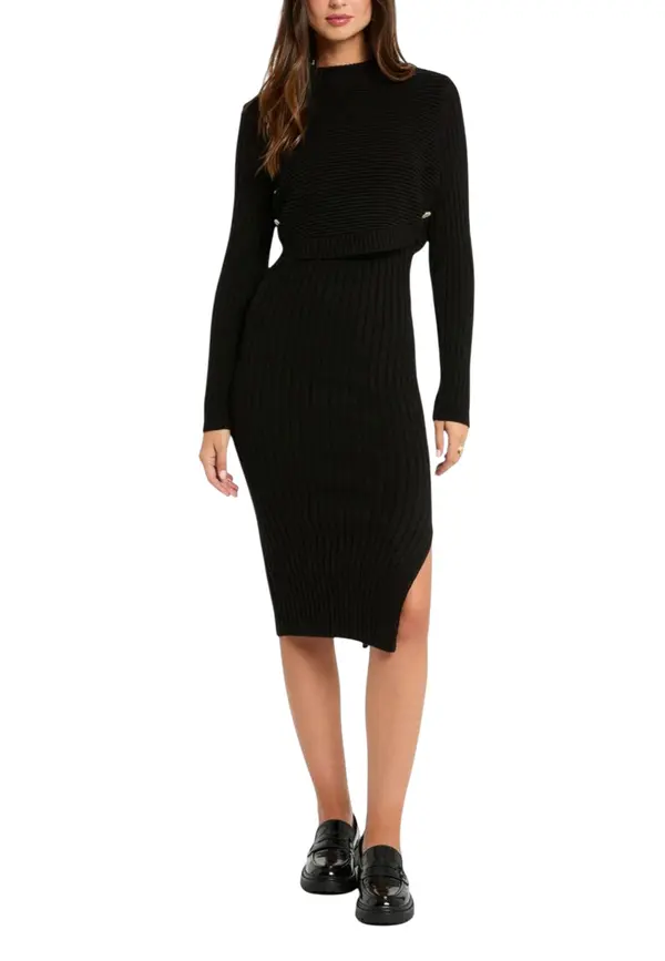 Morgan De Toi Črna obleka s puloverjem Morgan De Toi