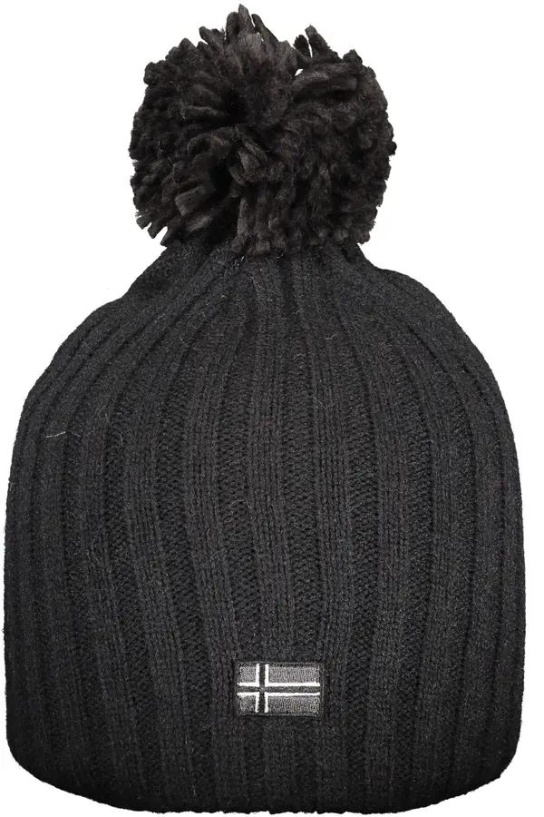 NORWAY 1963 Črna pletena kapa s cofom