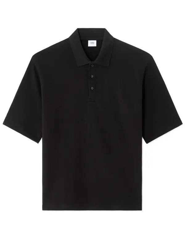 Celio Črna prevelika polo majica Celio