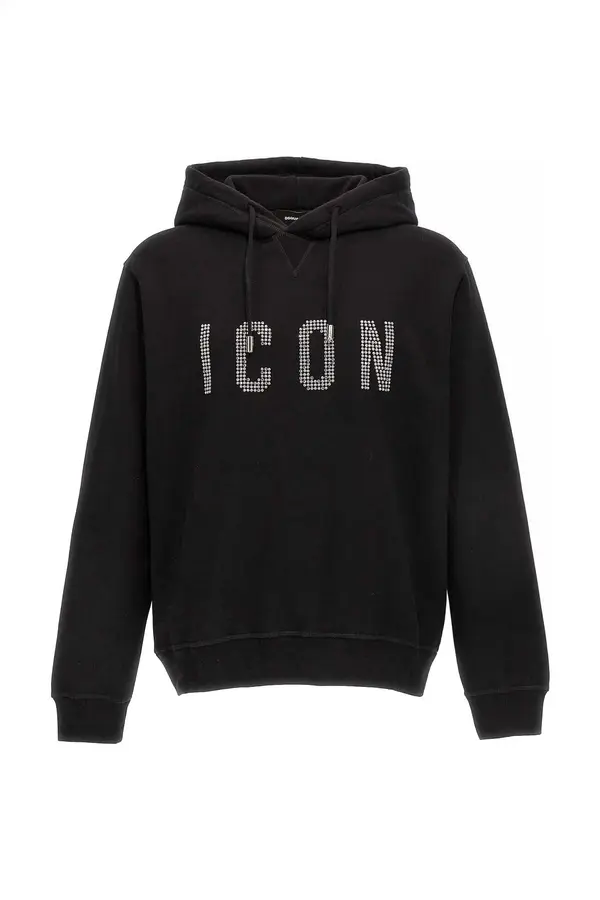Dsquared Črna pulover s kapuco ICON