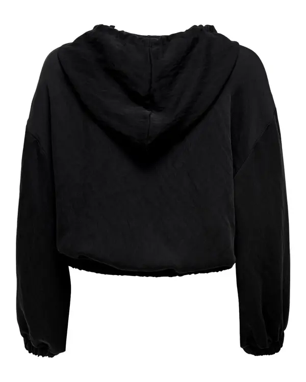 Only Črna skrajšana jopa s kapuco