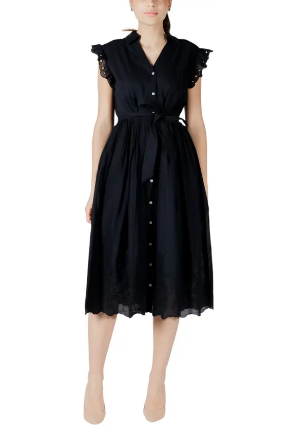 Vila Clothes Črna srajčna obleka Vila Clothes