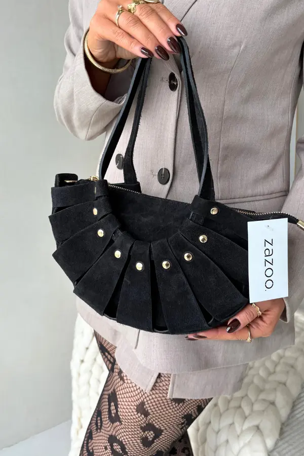 Boto Črna torbica iz naravnega semiša Marivane