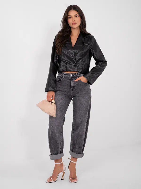 RUE PARIS Črna usnjena jakna