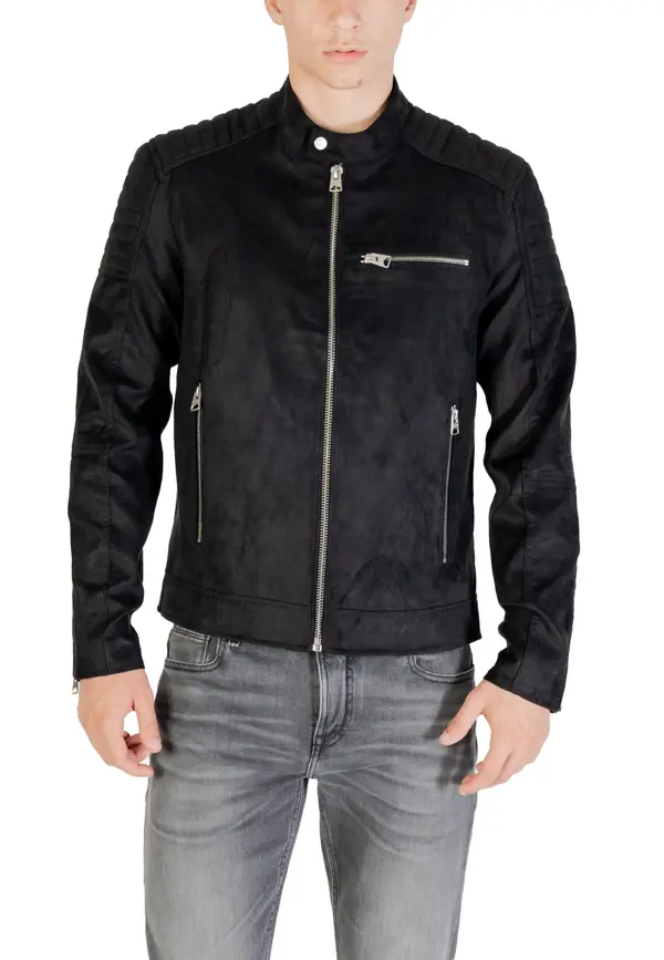 Only Črna usnjena jakna Only &amp; Sons