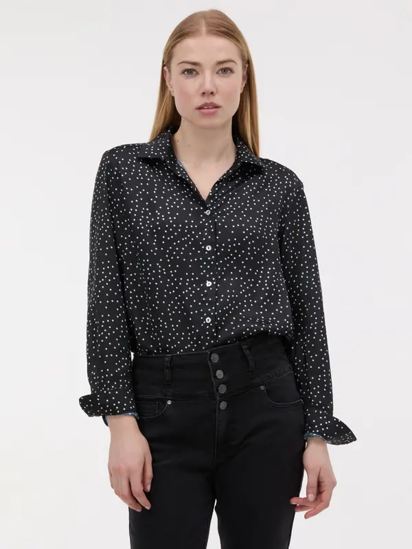 Orsay Črna vzorčasta bluza ORSAY