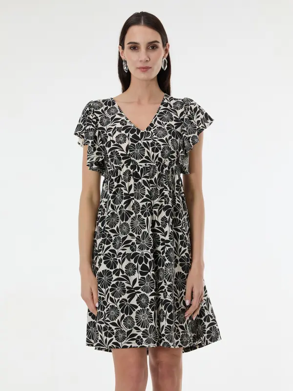 Orsay Črna vzorčasta obleka ORSAY