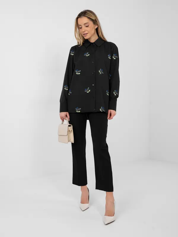 LAKERTA Črna vzorčasta srajca