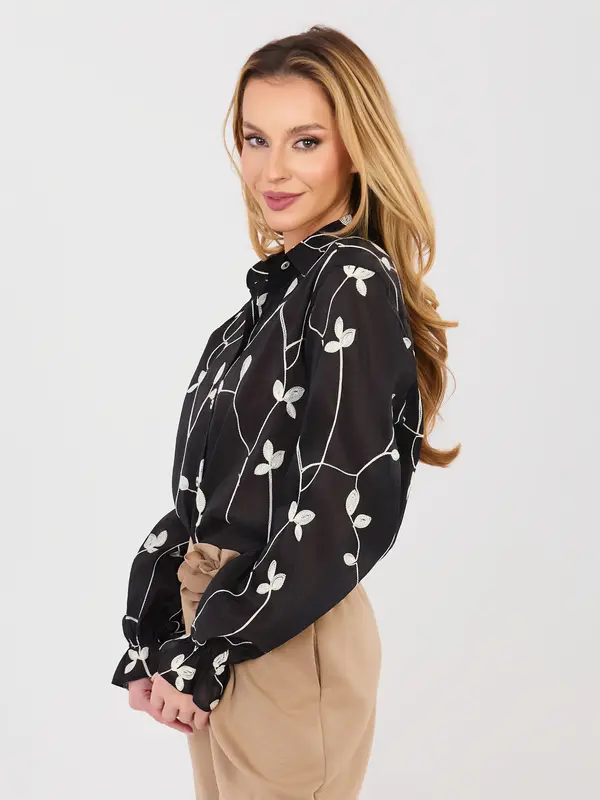 LAKERTA Črna vzorčasta srajca