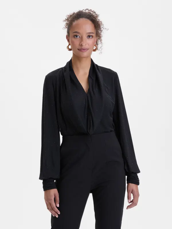 Orsay Črna ženska bluza z okrasnimi kamni