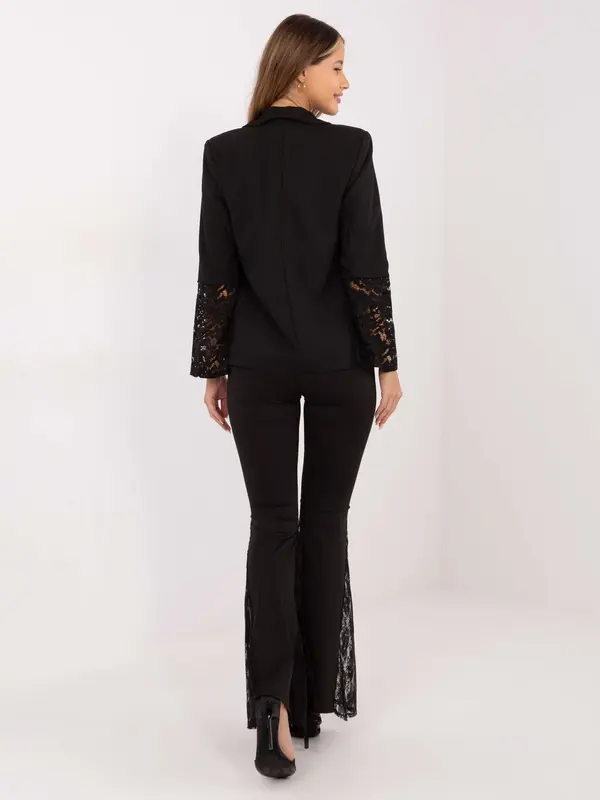 Italy Moda Črne hlače s čipko
